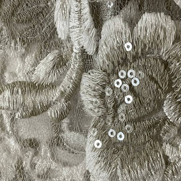 Rya Collection Charming Sheer Floral Mini Beige Ivory Robe Cover Up Size XS - Picture 10 of 14